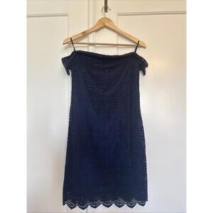NWT, Lilly Pulitzer Jade dress, Size Medium, Scalloped Shell Lace Navy Blue